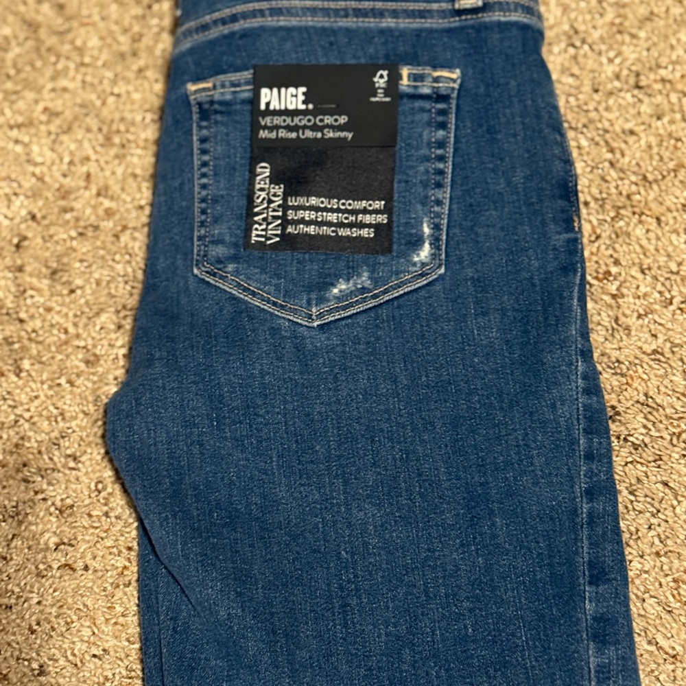 PAIGE Women's Classic Blue Ankle Jeans